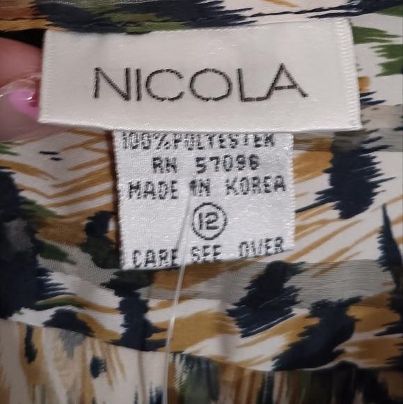 Nicola Beautiful Vintage Leopard Print Button Front Blouse Size 12 - Picture 3 of 7